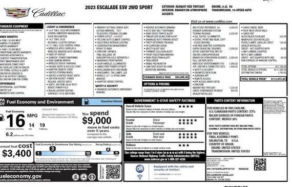 CADILLAC ESCALADE ESV 2023 1GYS3PKL0PR197137 image